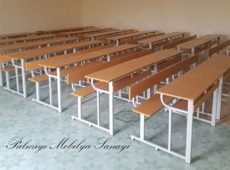 Masif Ahşap Metal Ayaklı Sınıf Sıraları